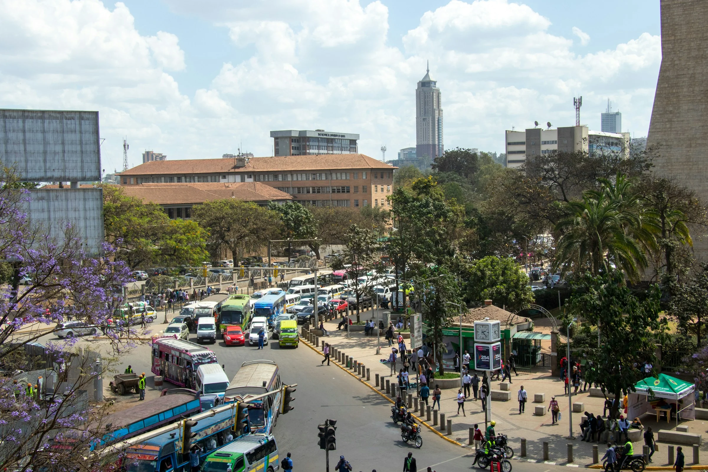 Traffic and daily movement on a Nairobi street